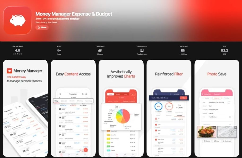 money manager expense and budget